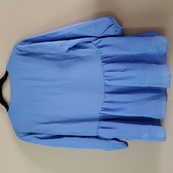 Three Eighty Two Babydoll Laced Neck Top Sz S - Picture 2 of 9